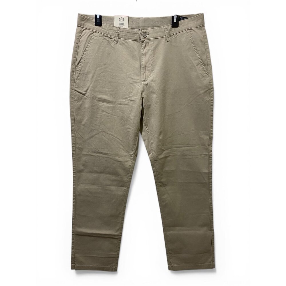 NWT English Laundry Men Slimmer Straight Leg Pants Khaki 34x30